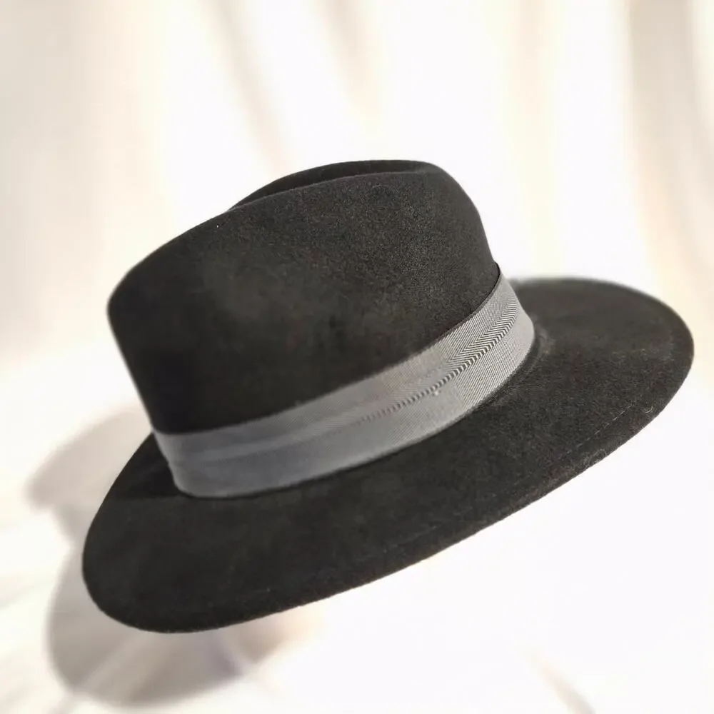 Sunday Afternoons Black 100% Wool Fedora Hat Large‎ UPF 50+ Wide Brim Classic